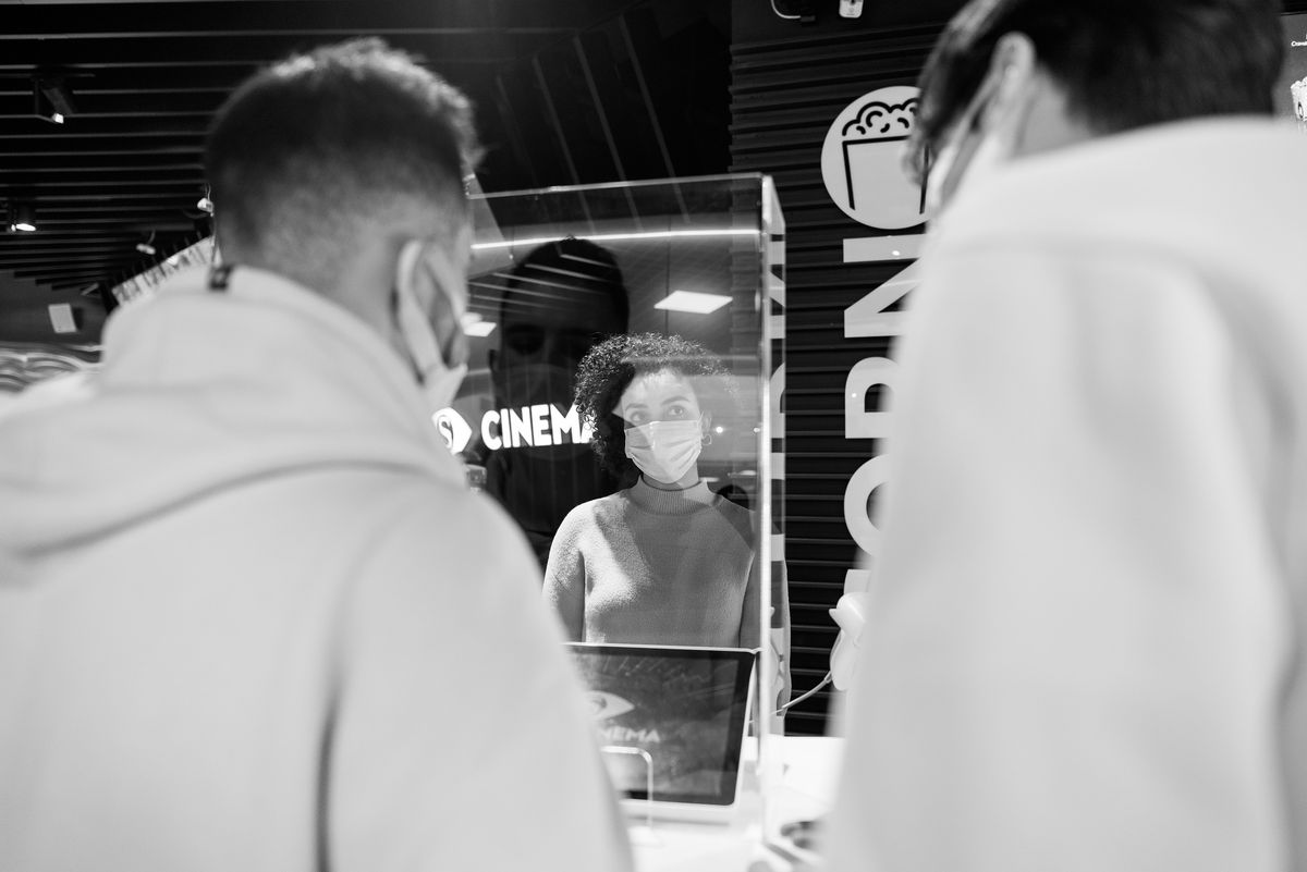 billetterie, cadre intérieur, cinéma